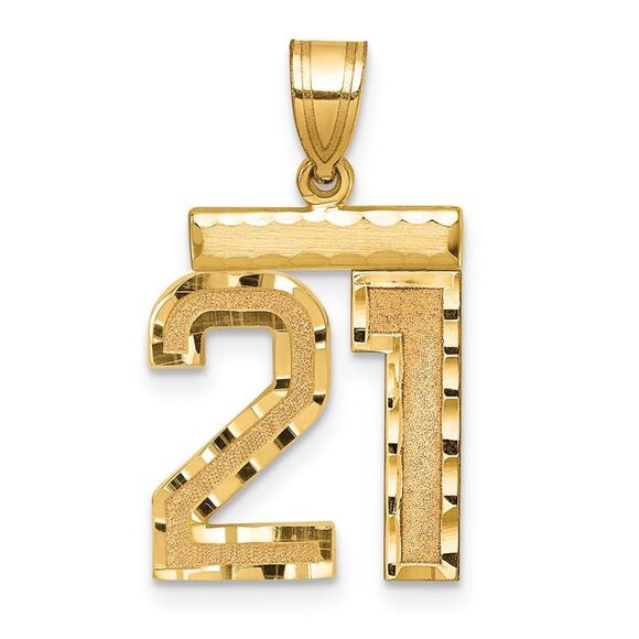 14K Yellow Gold, Varsity Collection, Medium D/C Pendant Number 21 - Picture 1 of 3